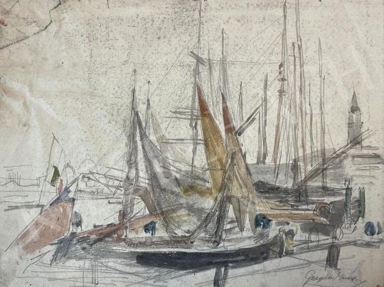 Eladó  Greguss Imre - Velencei kikötő  festménye