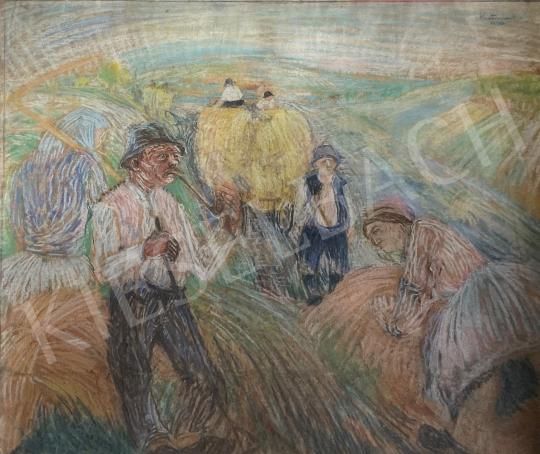 Eladó Ismeretlen festő - Aratás 1940 festménye