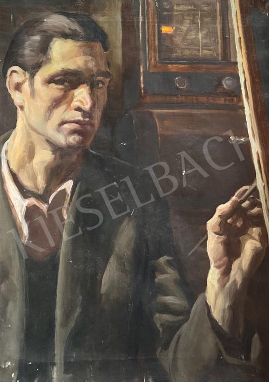 For sale Unknown painter - Self portrait in studio 's painting