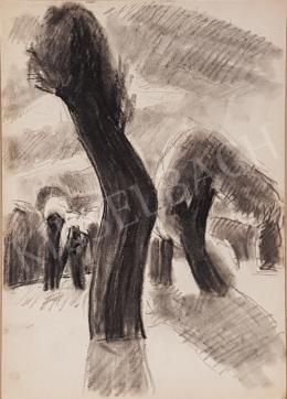 Bor, Pál - Landscape with a group of trees 