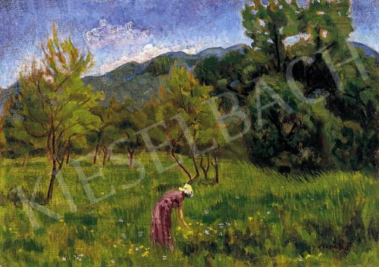 P. Kováts, Ferenc - Picking Flowers on the Klastromrét in Nagybánya | 5th Auction auction / 195 Lot