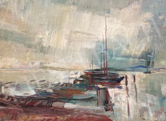 M. Tóth, István (Maroshegyi Tóth István) - Lake Balaton pier painting