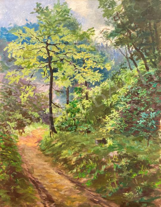 Eladó  Ismeretlen festő 1950 körül - Út a budai hegyekbe  festménye