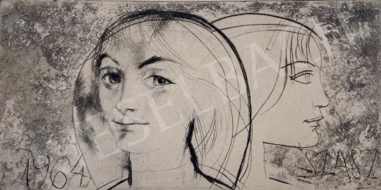 For sale  Szász, Endre - Female portrait 1964 's painting