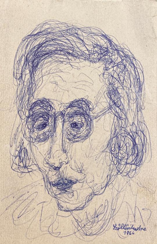 For sale  Szőllősi Endre  - Lady with glasses 1966 's painting