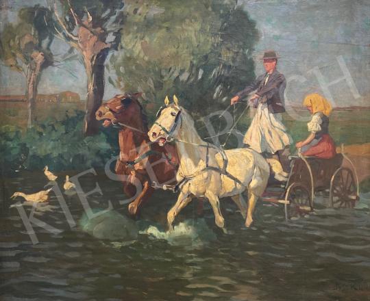 For sale Juszkó, Béla - Horse-drawn carriage 's painting