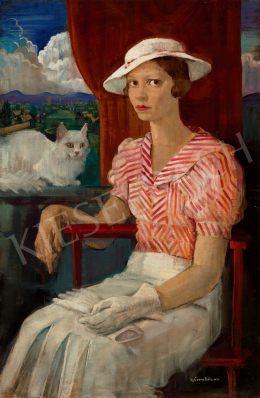  Czene, Béla jr. - Bessy with a White Cat (The Artist's Wife) 