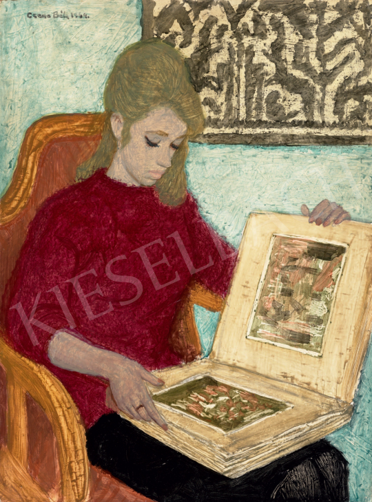  Czene, Béla jr. - Reading Girl painting