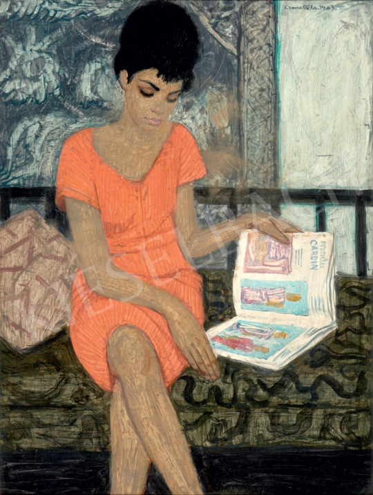  Czene, Béla jr. - Girl with a Fashion Magazine, 1963  painting