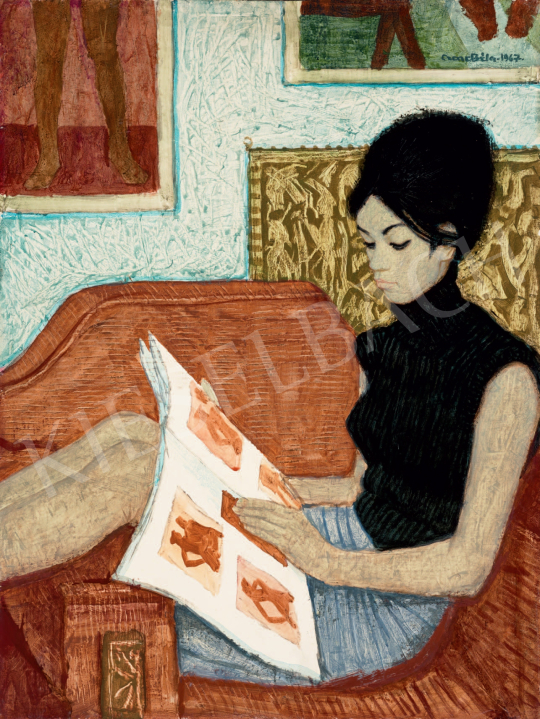  Czene, Béla jr. - Girl with a Fashion Magazine, 1967  painting