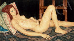  Czene, Béla jr. - Reclining Nude in front of Easel, 1976  