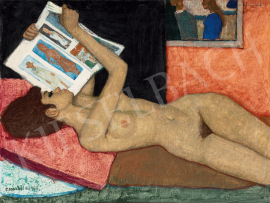  Czene, Béla jr. - Reclining Nude with Fashion Magazine, 1967  painting