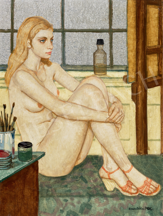  Czene, Béla jr. - Blonde Nude in front of Studio Window, 1976  painting