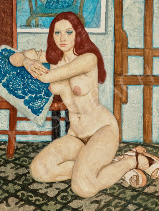  Czene Béla - Akt festőállvánnyal, 1976  festménye