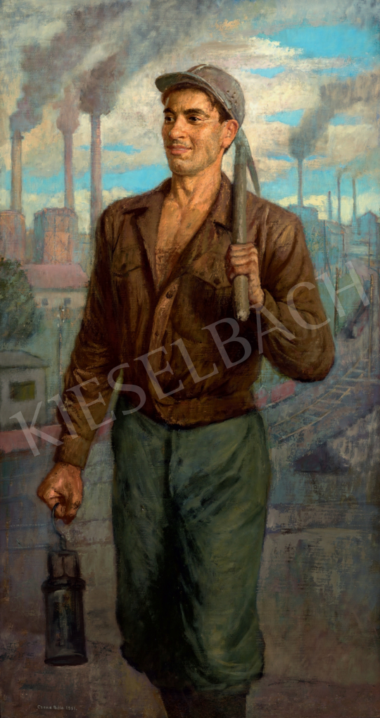  Czene, Béla jr. - Miner, 1951 painting