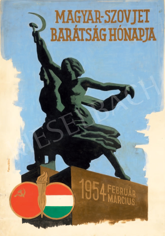  Czene, Béla jr. - Flyer Desing for Hungarian-Soviet Friendship Month, 1954 painting