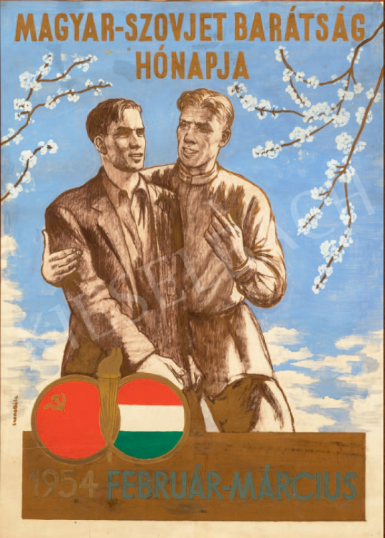  Czene, Béla jr. - Flyer Desing for Hungarian-Soviet Friendship Month, 1954 painting