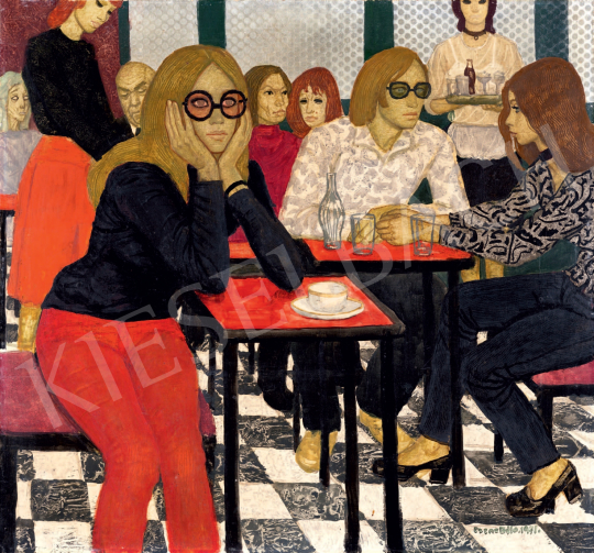  Czene, Béla jr. - Red and Black (In Café), 1971  painting