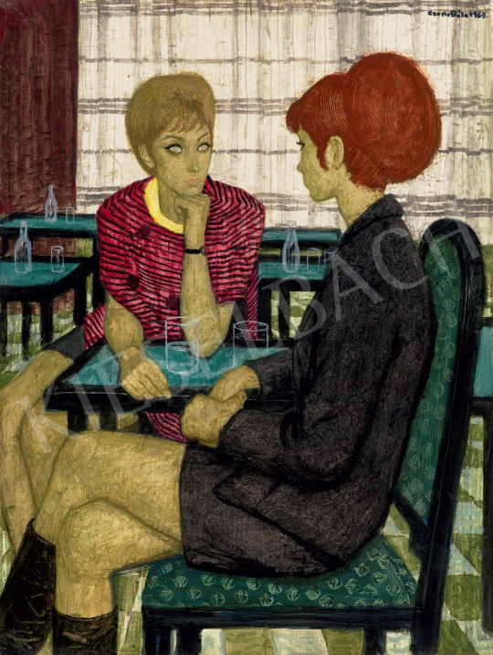  Czene, Béla jr. - Morning in Café, 1969  painting