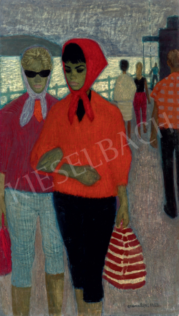 Czene, Béla jr. - Women in Kerchiefs on Pier in Badacsony 