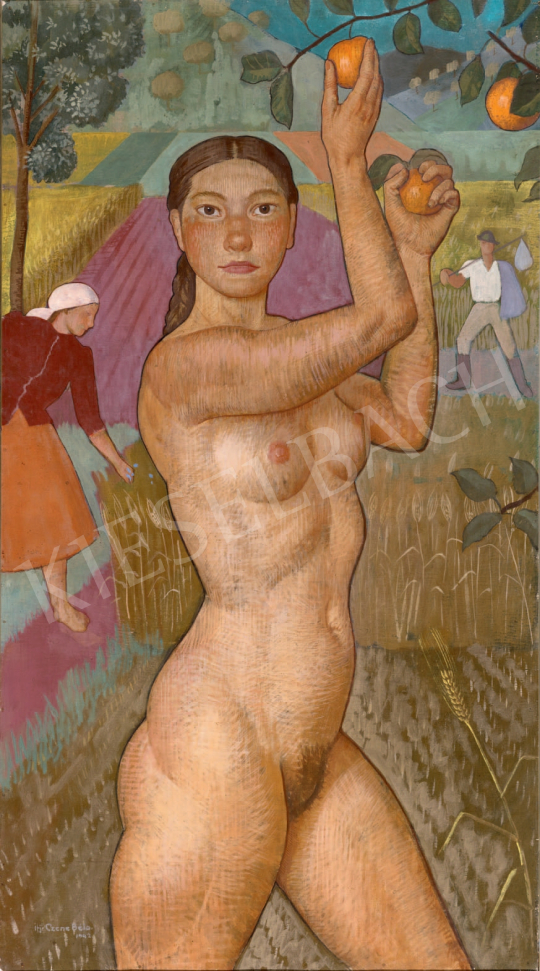  Czene, Béla jr. - Summer (Apple Harvester), 1942  painting