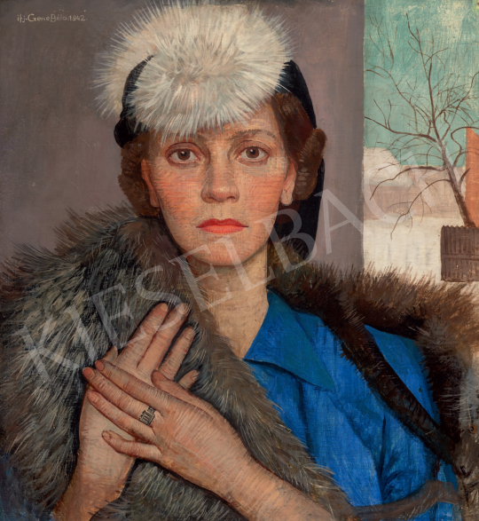  Czene Béla - Feleségem (Hikádi Erzsébet arcképe), 1942  festménye