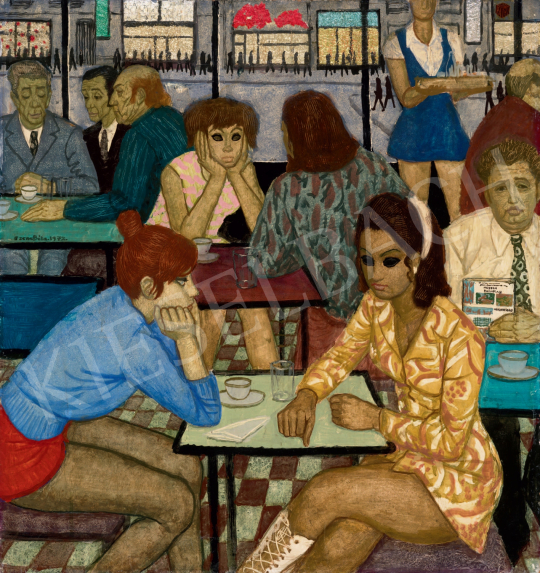  Czene, Béla jr. - In Café, 1972  painting