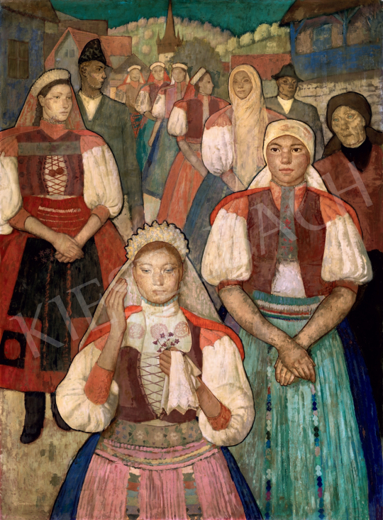  Czene Béla - Kalotaszegi lányok festménye