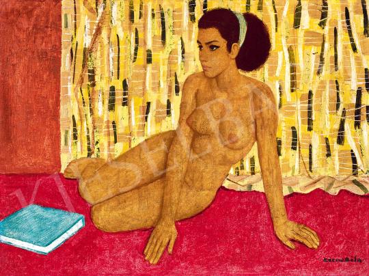  Czene, Béla jr. - Female Nude (Girl with Brown Hair), 1960s painting