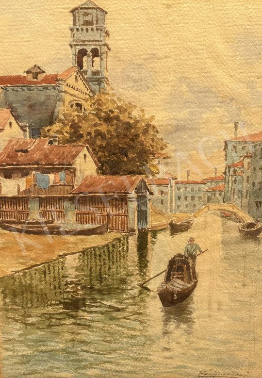 Haeffner Jenő - Velencei gondolás  festménye
