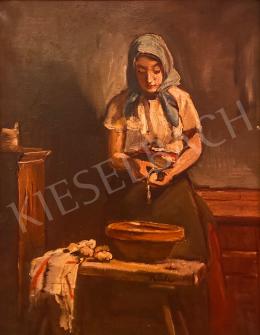 Szüle, Péter -  Girl peeling potatoes 