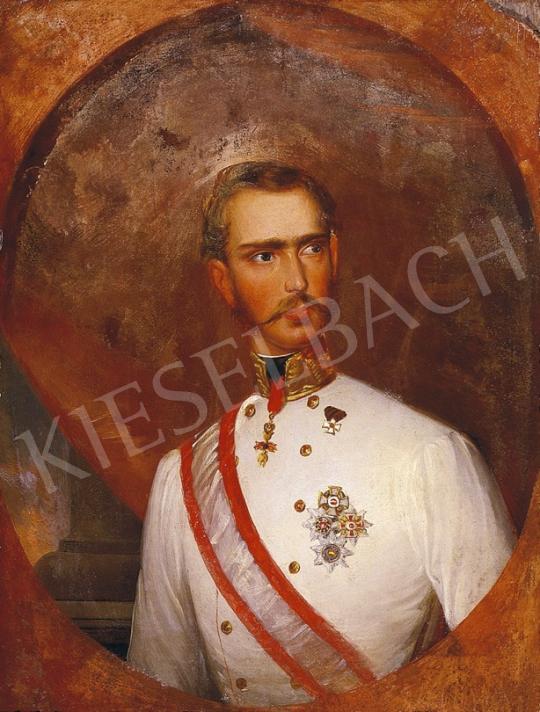 Ismeretlen osztrák festő, 1850 körül - Ferenc József portréja | 5. Aukció aukció / 227 tétel
