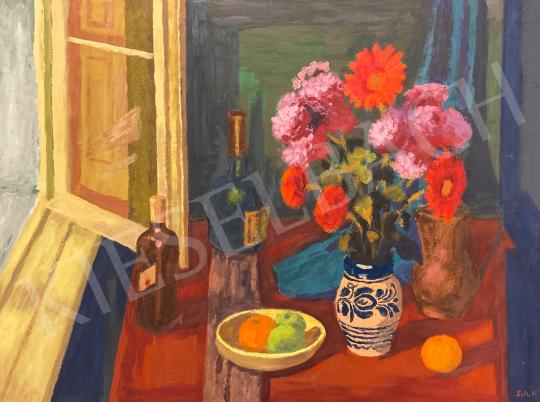 For sale  Schey, Ferenc - Desktop still life in front of window 's painting