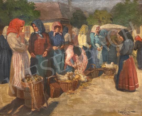 Eladó  Nagy Ernő - Piaci jelenet  festménye