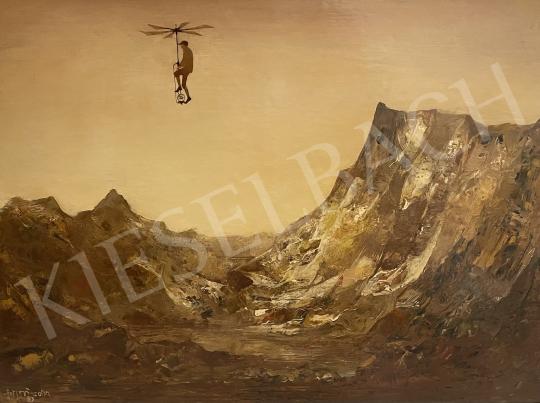 Eladó  Somogyi-Soma László - Szürrealista táj ( Álmodó a Föld felett) 1983 festménye