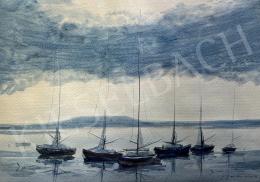 Weintrager, Adolf -  Sailboats on Lake Balaton (Badacsony) 