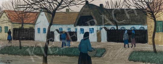  Czene, Béla jr. - Village street 1978 painting