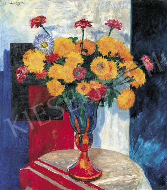 For sale Bardócz, Árpád - Flower still life with blue, red, white background 1929 's painting