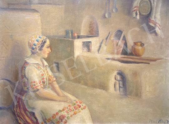 Pécsi-Pilch, Dezső -  In the kitchen painting