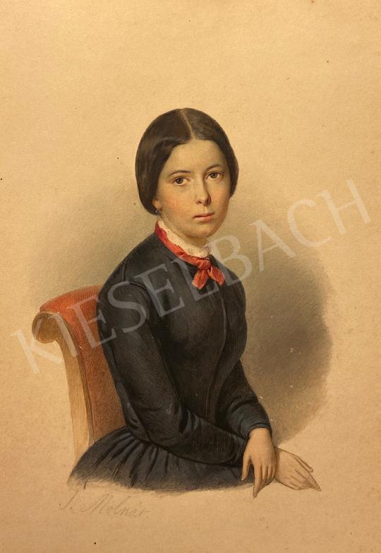 Eladó Molnár József - Piros kendős fiatal lány  festménye