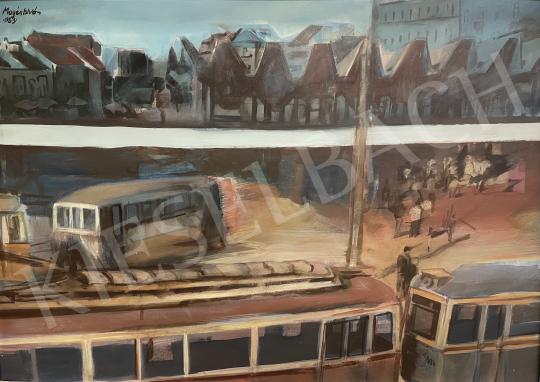 For sale  Magén, István -  Moszkva tér (Trams, Transportation, Budapest) 1983 's painting