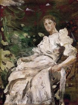 Feszty, Árpád - Woman in White Dress 