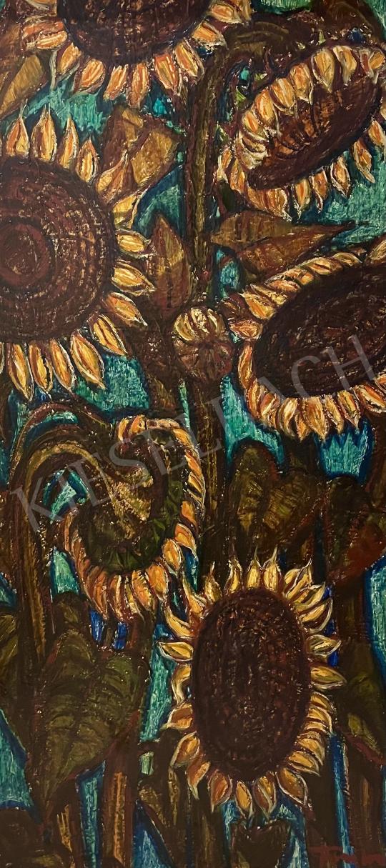 For sale  Fontos, Sándor - Sunflowers in front of a blue sky  's painting