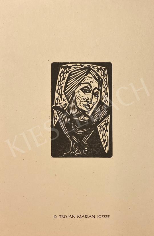 Eladó Trojan Marian József - Női fej kakassal  festménye