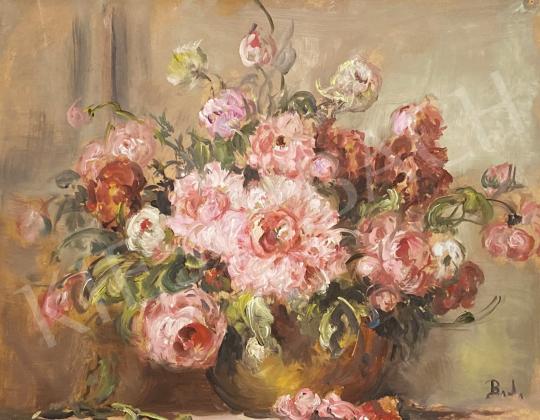  Dolányi Benczúr, Ida -  Peony flower still life painting