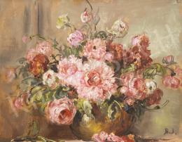  Dolányi Benczúr, Ida -  Peony flower still life 