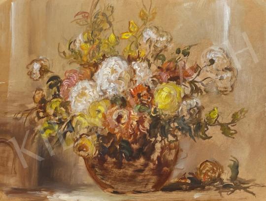  Dolányi Benczúr, Ida - Still life with autumn flowers painting