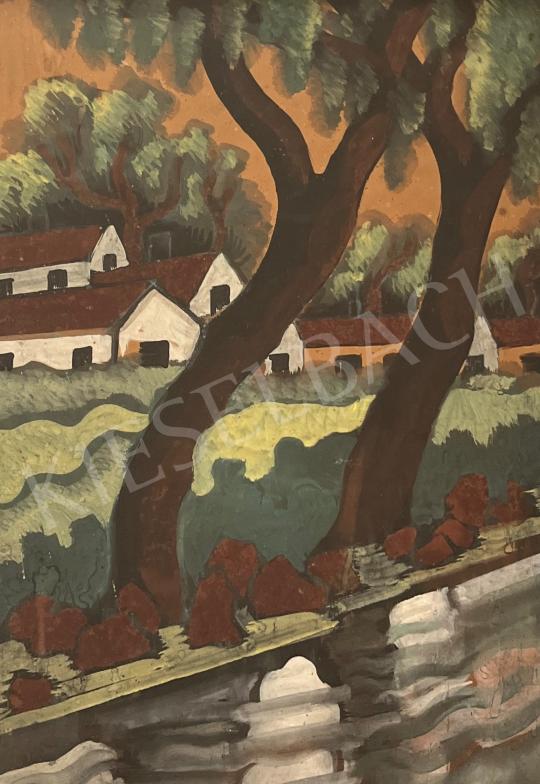  Scheiber Hugó - Vízparti házak  festménye