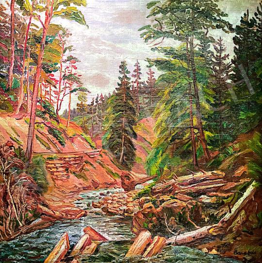 For sale  Barabás, Márton - Forest with stream 's painting