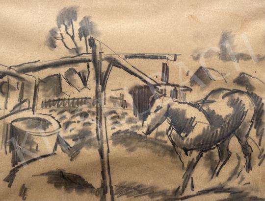 For sale  Kádár, Béla - Horse next to a well (Watering) 's painting